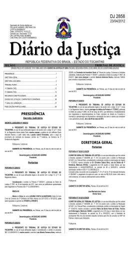 DJ 2858 - Tribunal de Justi&ccedil;a do Estado do Tocantins