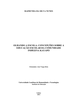Olhando a escola: concepções sobre a educação escolar