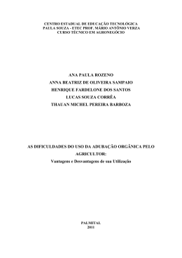 as dificuldades do uso da aduba&ccedil;&atilde;o org&acirc;nica pelo agricultor