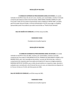 Resolu&ccedil;&otilde;es do Conselho Superior 2001 - PGE