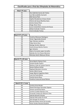 Classificados para a final das Olimpíadas de Matemática