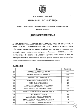 ESTADO DO PARAN&Aacute; TRIBUNAL DE JUSTI&Ccedil;A