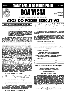 dom n&ordm; 3368.pmd - Prefeitura Municipal de Boa Vista