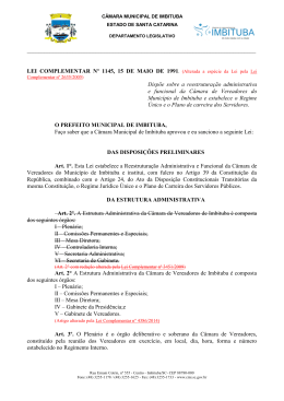 Lei complementar n. 1145, 15 de maio de 1991. Dispoe sobre a