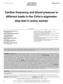 Cardiac frequency and blood pressure in different loads in the Cirilo