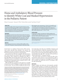 Home and Ambulatory Blood Pressure to Identify White Coat and