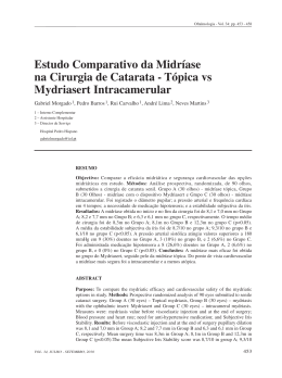 Estudo Comparativo da Midr&iacute;ase na Cirurgia de Catarata