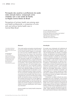 Percep&ccedil;&atilde;o dos usu&aacute;rios e profissionais de sa&uacute;de sobre aten&ccedil;&atilde;o