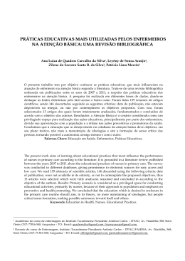 pr&aacute;ticas educativas mais utilizadas pelos enfermeiros na