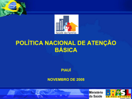 POLÍTICA NACIONAL DE ATENÇÃO BÁSICA
