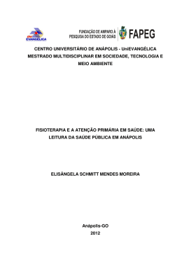 Fisioterapia e a Aten&ccedil;&atilde;o Prim&aacute;ria em Sa&uacute;de