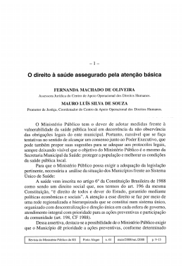 O direito à saúde assegurado pela atenção básica