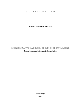ROSANA MAFFACCIOLLI OS GRUPOS NA ATEN&Ccedil;&Atilde;O B&Aacute;SICA DE