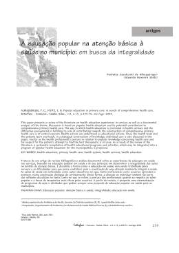 A educa&ccedil;&atilde;o popular na aten&ccedil;&atilde;o b&aacute;sica &agrave; sa&uacute;de no munic&iacute;pio