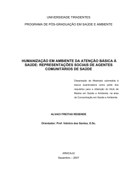 HUMANIZA&Ccedil;&Atilde;O EM AMBIENTE DA ATEN&Ccedil;&Atilde;O B&Aacute;SICA &Agrave;