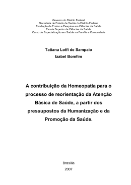 A contribui&ccedil;&atilde;o da Homeopatia para o processo de