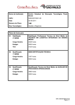 Plano de Curso - ETEc Paulino Botelho
