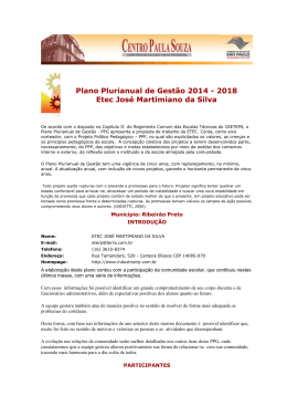 Plano Plurianual de Gest&atilde;o 2014 - ETEC