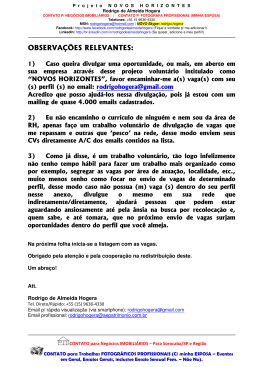 OBSERVA&Ccedil;&Otilde;ES RELEVANTES: