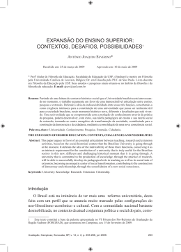 expans&atilde;o do ensino superior: contextos, desafios
