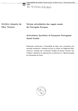 Ant&oacute;nio Joaquim cla S&iacute;ntese articulat&oacute;ria das vogais nasais Silva
