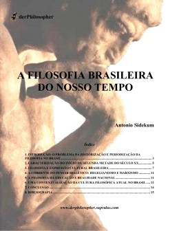 a filosofia brasileira do nosso tempo
