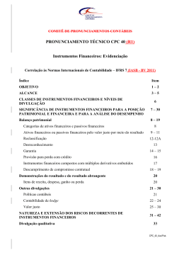 PRONUNCIAMENTO T&Eacute;CNICO CPC 40 (R1) Instrumentos