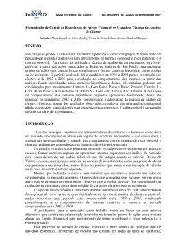1 Formula&ccedil;&atilde;o de Carteiras Hipot&eacute;ticas de Ativos Financeiros