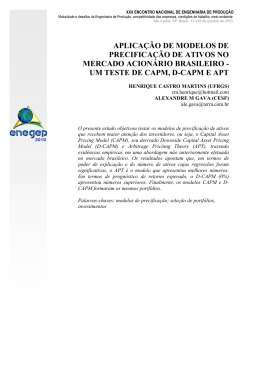 aplica&ccedil;&atilde;o de modelos de precifica&ccedil;&atilde;o de ativos no