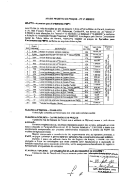 Ata Aprestos de Fardamento - Polícia Militar do Paraná