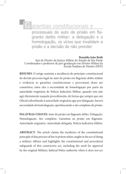 Garantias constitucionais e processuais do auto de pris&atilde;o em