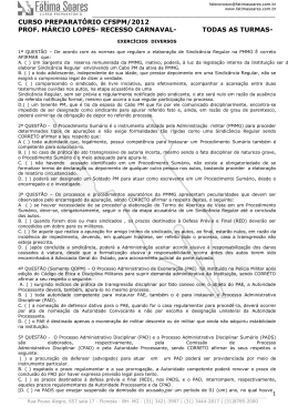Exerc&iacute;cios diversos - Curso Preparat&oacute;rio F&aacute;tima Soares