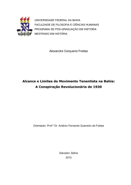 Alcance e Limites do movimento tenentista na Bahia - PPGH