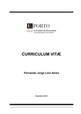 CURRICULUM VITAE - Universidade do Porto