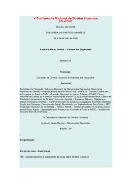 V Confer&ecirc;ncia Nacional de Direitos Humanos