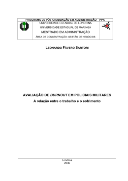 Avalia&ccedil;&atilde;o de burnout em policiais militares