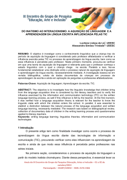 do inatismo ao interacionismo: a aquisi&ccedil;&atilde;o de linguagem e