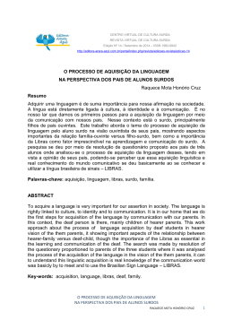&ldquo;O Processo de Aquisi&ccedil;&atilde;o da Linguagem na