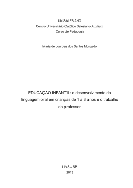 EDUCA&Ccedil;&Atilde;O INFANTIL: o desenvolvimento da