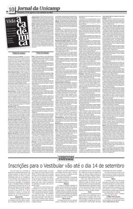 Inscri&ccedil;&otilde;es para o Vestibular v&atilde;o at&eacute; o dia 14 de setembro