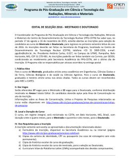 Edital do Processo Seletivo 2016