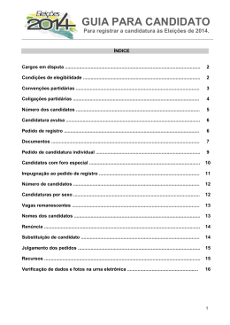 GUIA PARA CANDIDATO - Portal da Justi&ccedil;a Eleitoral