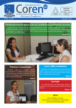 Informativo n&ordm; 16 - Conselho Regional de Enfermagem de Goi&aacute;s