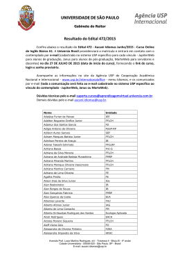 Resultado do Edital 472/2015