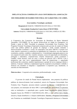 IMPLANTA&Ccedil;&Atilde;O DA COOPERATIVA DAS COSTUREIRAS DA