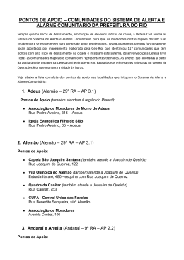 pontos de apoio - Centro de Opera&ccedil;&otilde;es do Rio