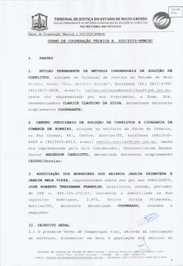 Termo de Coopera&ccedil;&atilde;o n. 20-2015 - Tribunal de Justi&ccedil;a do Estado