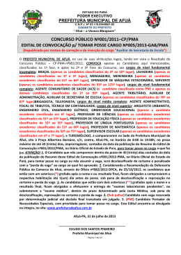 edital de convocação p/ tomar posse cargo nº005 / 2013