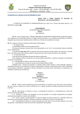 C&oacute;digo Tribut&aacute;rio do Munic&iacute;pio de Manacapuru