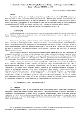 A Solidariedade Passiva da Administra&ccedil;&atilde;o